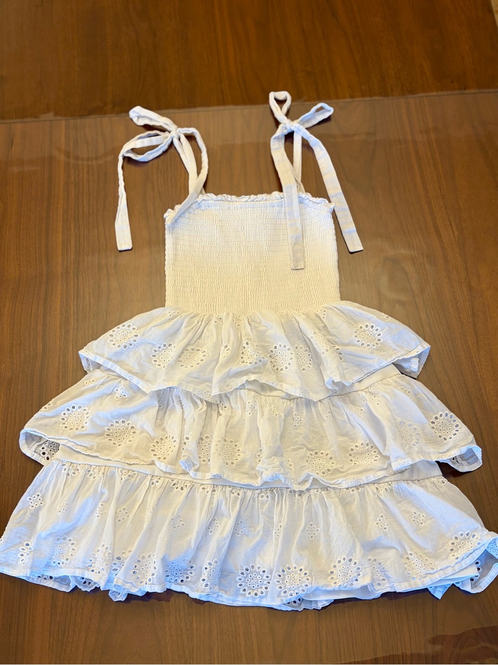 Women’s White Eyelet Tiered Ruffle Sundress 🤍
 size XS